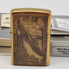 Accendino Zippo in ottone 254BBS Aquila inusato B144 nuovo 2