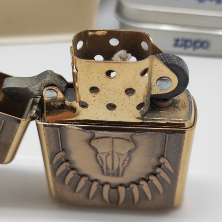 Accendino Zippo in ottone 254BBS Teschio di toro B143 inusato