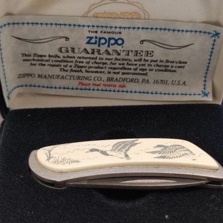 Coltellino Zippo originale guancette con anatra americana nuovo