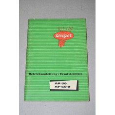 WELGER BETRIEBSANLEITUNG AP 50 AP 50 D ERSATZTEILLISTE CATALOGO PARTI RICAMBIO
