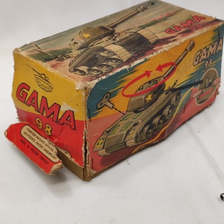 Giocattolo vintage carro armato latta Gama 98 made in West Germany