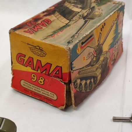 Giocattolo vintage carro armato latta Gama 98 made in West Germany