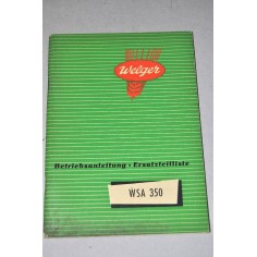 WELGER BETRIEBSANLEITUNG WSA 350 ERSATZTEILLISTE CATALOGO PARTI RICAMBIO