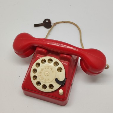 Telefono giocattolo in latta e plastica anni 60 made US Zona Germany