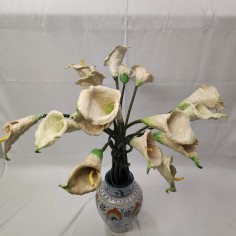 Lotto di 11 fiori finti calle grandi cartapesta molto ben realizzate h. 80/90 cm 2