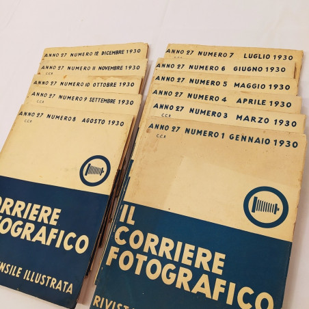 11 riviste Il Corriere Fotografico 1930 annata quasi completa manca febbraio