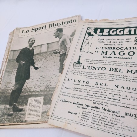 Lo sport illustrato annata 1921 completa, condizioni mediocri