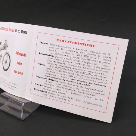 Libretto caratteristiche ciclomotore Franchi Sachs Moped 50 cc - Mediocre