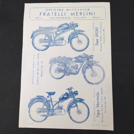 Lotto di 5 volantini brochure cataloghi motociclette anni 50