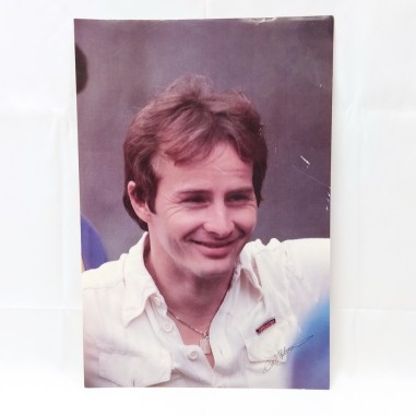 Poster stampato con foto Gilles Villeneuve formato 31x46 picoli difetti
