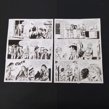Lotto 2 tavole originali Tex Willer formato 24x33 cm