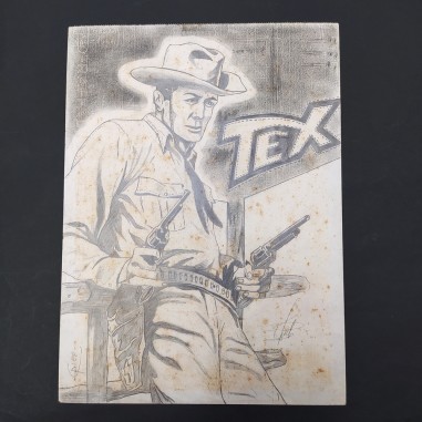 Tex Willer disegno a matita copia da originale di Galleppini firmato dall'autore