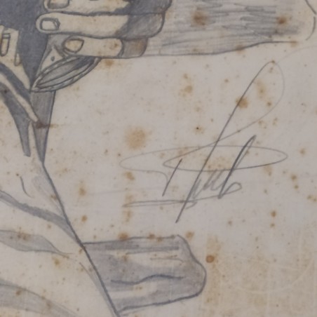 Tex Willer disegno a matita copia da originale di Galleppini firmato dall'autore