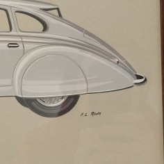Disegno originale tempera su carta autore F.L. Rapi auto Pierce Arrow 1933 2