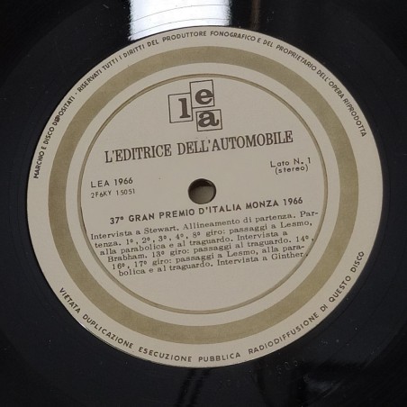 Disco vinile XXXVII Gran Premio d'Italia Monza 66 - Buono