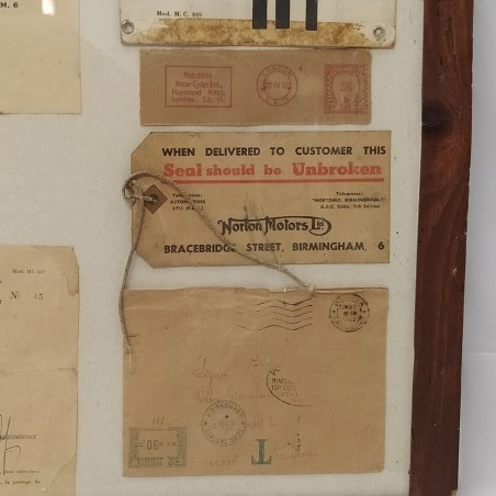 Pannello documenti Moto Norton anno 1962 70x55 cm