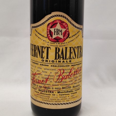 Fernet Balestra originale bottiglia amaro analcolico 70 cl Montebello Vicenza
