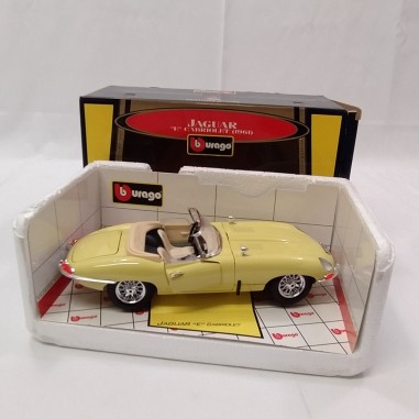 Modellino Burago Jaguar E Cabriolet 1961 colore giallo paglierino sc. 1/18