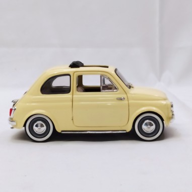 Modellino Solido Fiat 500 tetto apribile scala 1/18 colore giallo senza scatola