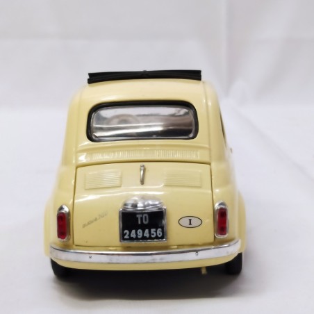 Modellino Solido Fiat 500 tetto apribile scala 1/18 colore giallo senza scatola