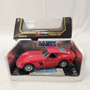 Modellino Mini Miniera Ferrari GTO 1962 rossa scatola non originale sc. 1/18