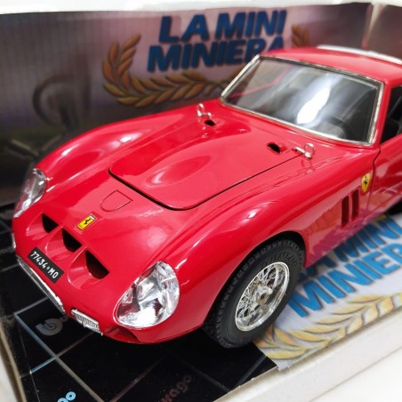 Modellino Mini Miniera Ferrari GTO 1962 rossa scatola non originale sc. 1/18