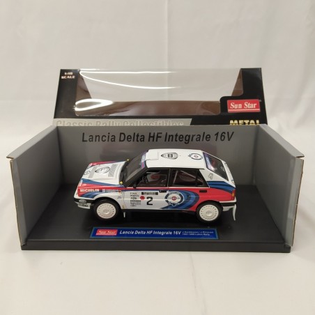 Modellino Sun Star Lancia Delta HF integrale Martini Rally 1000 lakes sc. 1/18