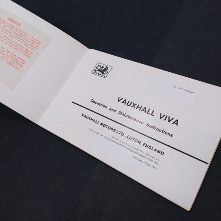 Libro Uso e manutenzione Vauxhall Viva owner’s handbook TS 643/5 1965