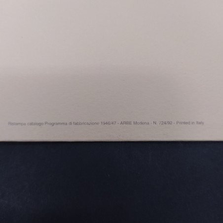 Ferrari ristampa Programma di fabbricazione 1946/1947 ottimo