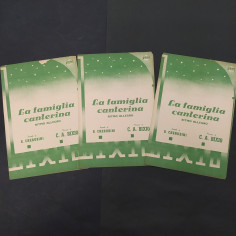 Spartito di Cherubini e Bixio La famiglia canterina 1943-XXI - lotto di 3