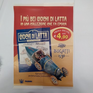 Locandina promozionale I più bei giochi di latta Bugatti - spellatura