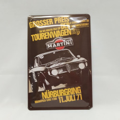 Placca pubblicitaria in metallo Martini gold cup Nurburgring 11 juli 1971