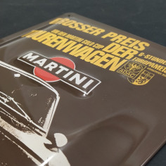 Placca pubblicitaria in metallo Martini gold cup Nurburgring 11 juli 1971 2