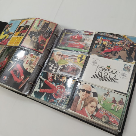 Raccoglitore con oltre 760 tra cartoline, adesivi biglietti circuiti grand prix