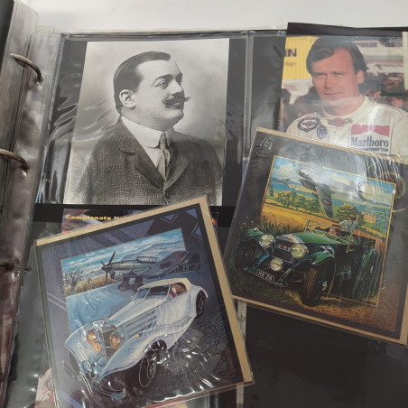 Raccoglitore con oltre 490 tra cartoline, foto auto corse e storiche