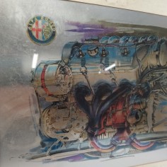 Giorgio Alisi Litografia su alluminio motore Alfa Romeo 2.0 V6 Turbo 2