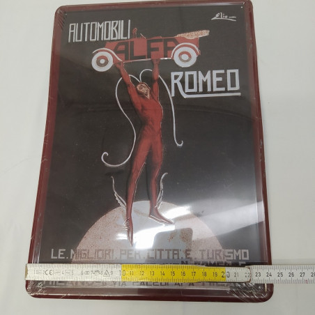 Targa in metallo Automobili Alfa Romeo - Riproduzione moderna 24x35 cm