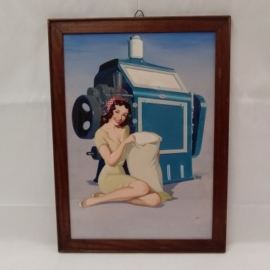 Bonacini bozzetto a tempera anni 50 motori IMN - 40x53 con cornice