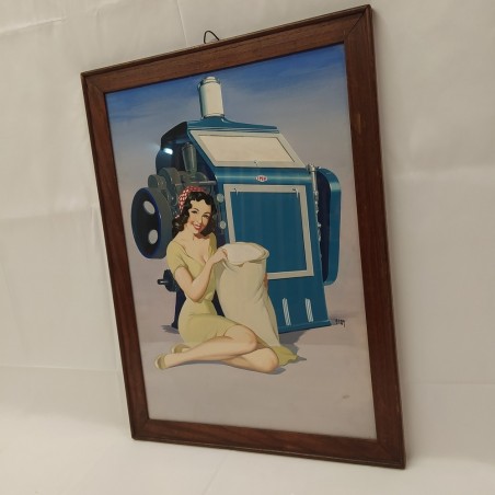 Bonacini bozzetto a tempera anni 50 motori IMN - 40x53 con cornice