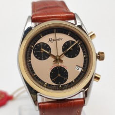 Orologio cronografo mov. quarzo polso uomo Reporter quadrante rosa inusato