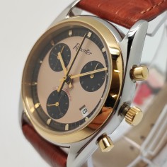 Orologio cronografo mov. quarzo polso uomo Reporter quadrante rosa inusato 2