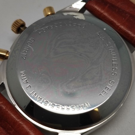 Orologio cronografo mov. quarzo polso uomo Reporter quadrante rosa inusato