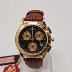 Orologio cronografo mov. quarzo polso uomo Reporter quadrante nero inusato
