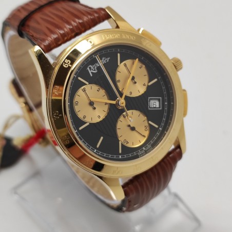 Orologio cronografo mov. quarzo polso uomo Reporter quadrante nero inusato