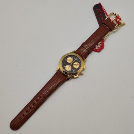 Orologio cronografo mov. quarzo polso uomo Reporter quadrante nero inusato