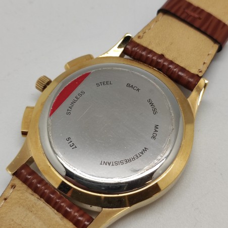 Orologio cronografo mov. quarzo polso uomo Reporter quadrante nero inusato