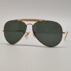 Occhiali Ray-Ban a goccia vintage lente verde montatura color oro 62 14 2