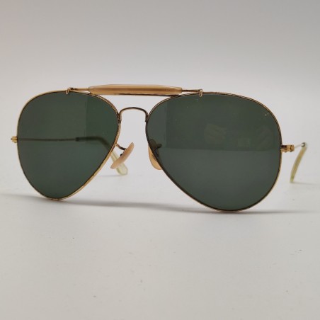 Occhiali Ray Ban a goccia vintage lente verde montatura color oro 62 14