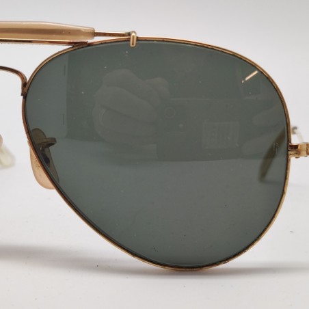 Occhiali Ray-Ban a goccia vintage lente verde montatura color oro 62 14