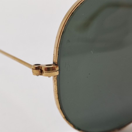 Occhiali Ray-Ban a goccia vintage lente verde montatura color oro 62 14